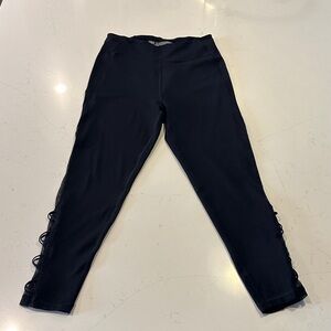 Victoria’s Secret Black 7/8 Leggings with Sheet Lace Detail